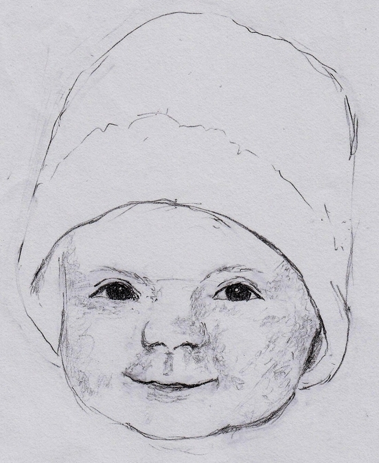 Ain't She Cute - Bryn   pencil sketch on paper   Dorothy dhunter Adams
