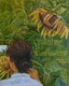 Busy Painting Sunflowers - SOLD