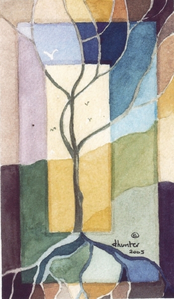 FRACTURED PAINTING -    tree   Dorothy dhunter Adams at hilda's   NEEDS DESCRIPTION