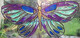 Glass Art - Butterfly - Mauve, Blue & Pale Viridian