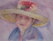 Mary and Her Beautiful Hat  SOLD