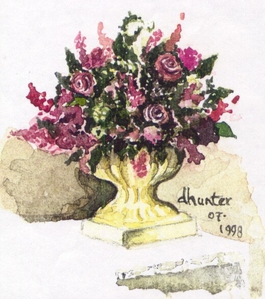 Vase of Flowers   mini card   Dorothy dhunter Adams