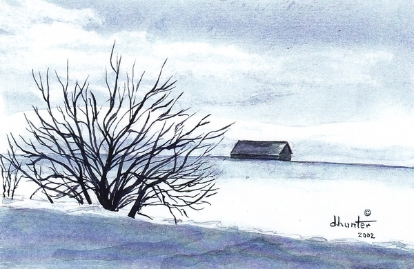 Winter Barn   Dorothy dhunter Adams 2002  SOLD